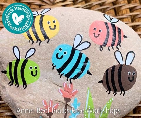 Snails & Bees – how sweet | Rock Painting Workshops