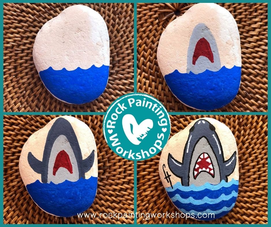 Shark easy rock painting tutorial rock 11. Rock Painting