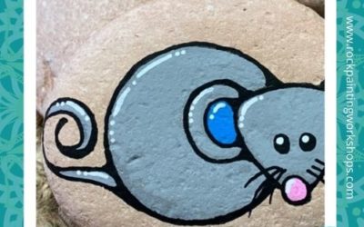 Cute Mouse – easy rock painting tutorial – rock 3.