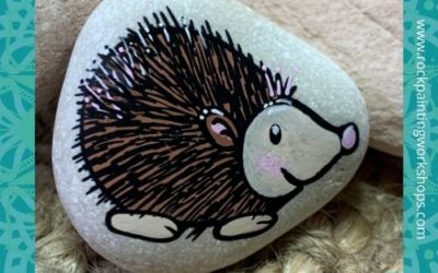 Happy Hedgehog – easy rock painting tutorial – rock 5.