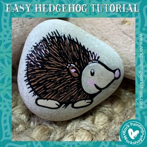 Happy Hedgehog – easy rock painting tutorial – rock 5. | Rock Painting ...