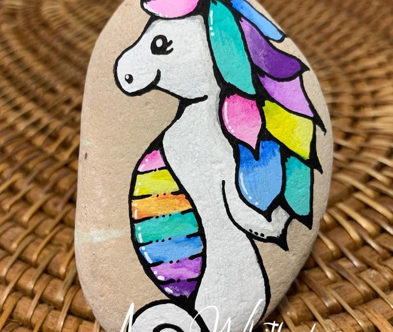 Unicorn Sea Horse – Rock Painting Tutorial