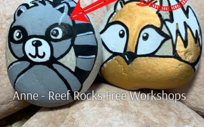 Fox and Raccoon Rock Painting Tutorials