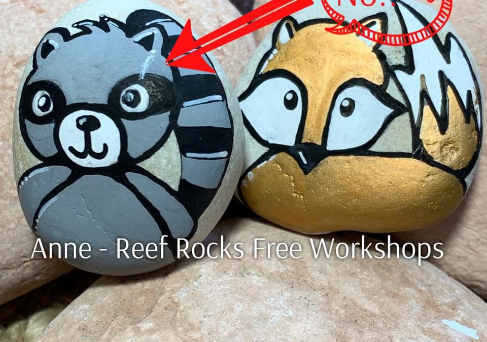 Fox and Raccoon Rock Painting Tutorials