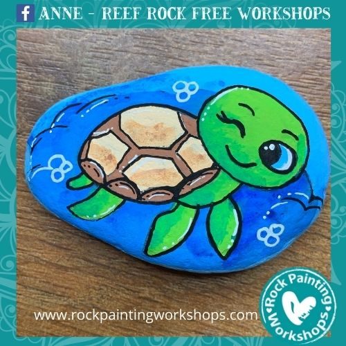 Winkey Turtle – Love from Anne | Rock Painting Workshops