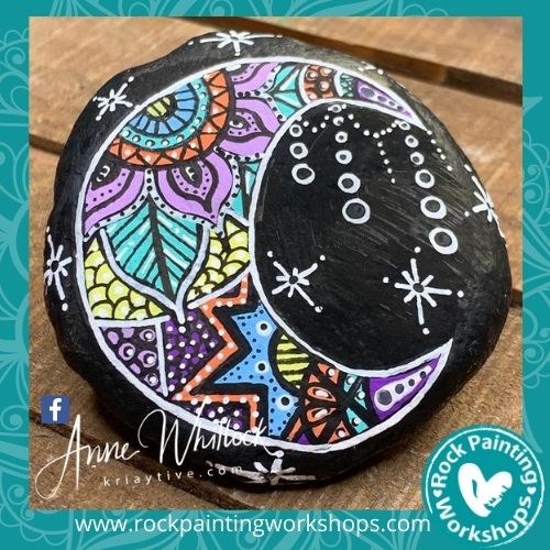 Painting on Black Rocks -Love from Anne