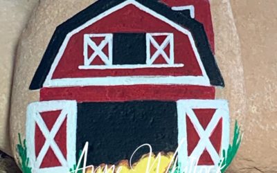 Red Barn with Silo – by Anne