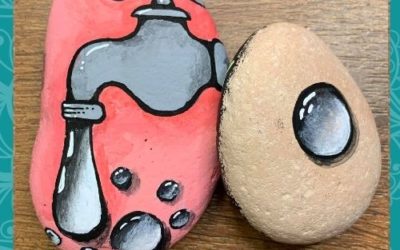 Taps & Waterdrops Rock Painting Tutorial