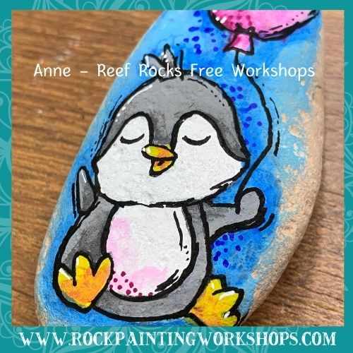 Cutesy Penguin Rock Painting Tutorial