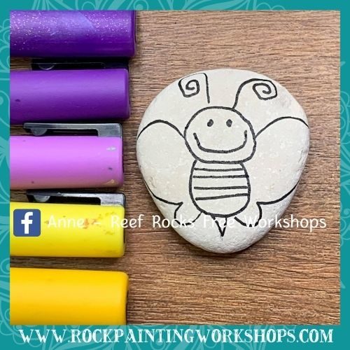 Purple Bee Rock Painting Tutorial | Rock Painting Workshops