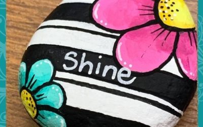 Daisy Stripes Rock Painting Tutorials