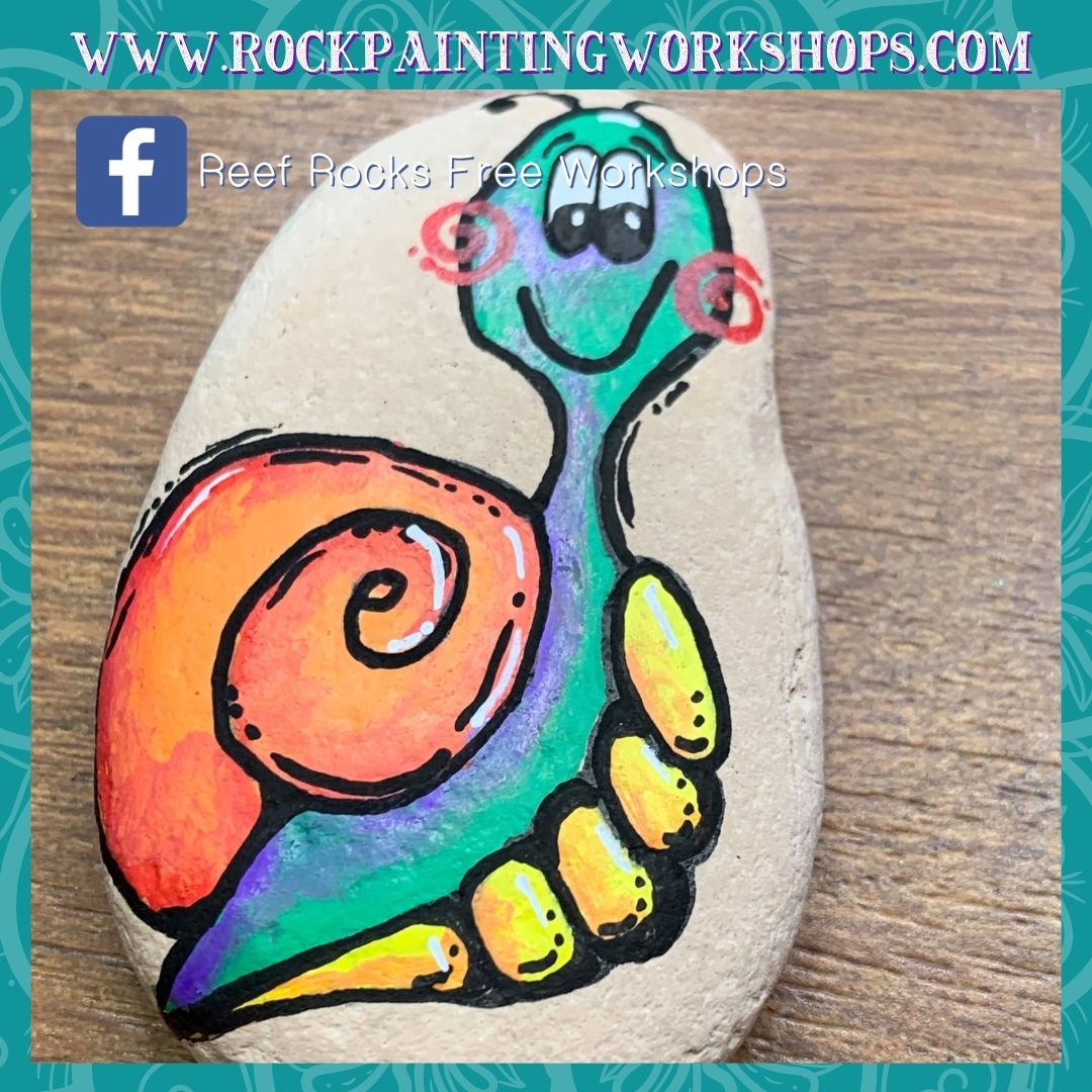 snail rock painting