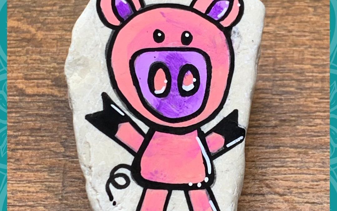 This little Pig … Rock Painting Tutorial