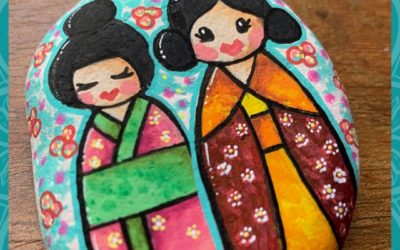 Kokeshi Sisters – Rock Painting Tutorials