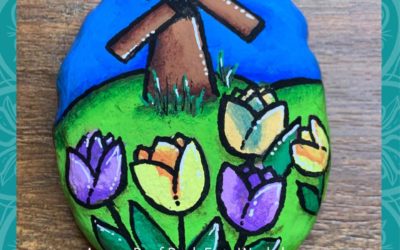 Tulips & Windmill Rock Painting Tutorial