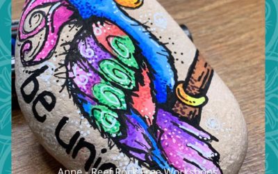 Scrappy Bird Rock Painting Tutorial