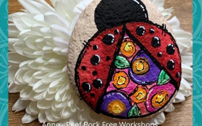 My flowery Ladybug Ladybeatle Ladybird Rock Painting Tutorial