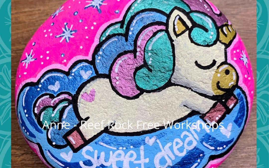 Fluro Sweet Dreams Unicorn Rock Painting Tutorial