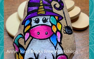 Miss Halloween Unicorn Rock Painting Tutorial