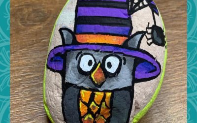 Halloween Owl Rock Painting Tutorial