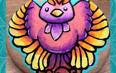 Cute Kawaii Phoenix Rock Painting Tutorial