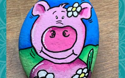 Fat Pink Pig Rock Painting Tutorial