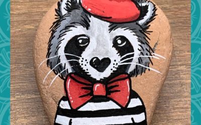 Dapper Badger in Paris Rock Painting Tutorial