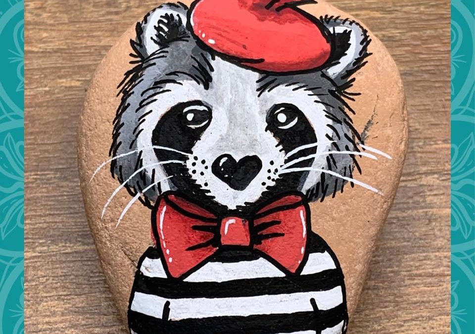 Dapper Badger in Paris Rock Painting Tutorial