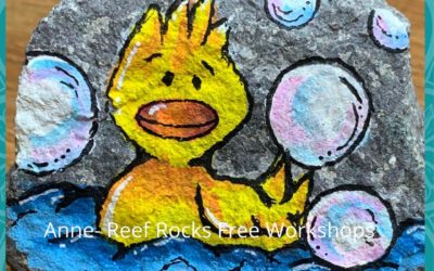 Rubber Ducky Bath Time Rock Painting Tutorial