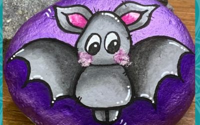 Flying Bat Rock Painting tutorial