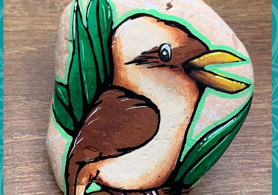 Australian Kookaburra Rock Painting Tutorial