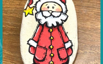 Santa is in Pyjamas Rock Painting Tutorial