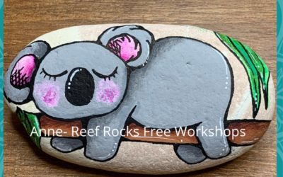 Sleepy Koala Rock Painting Tutorial