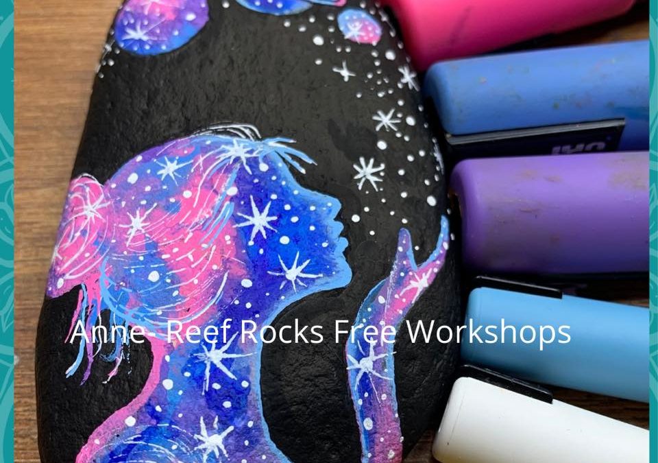 Galaxy Girl Rock Painting Tutorials