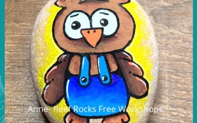 Owl in Dungarees Rock Painting Tutorial