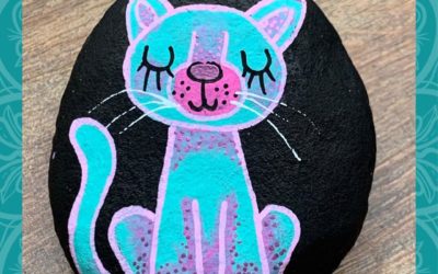 Black Rock , Teal Cat Rock Painting Tutorial