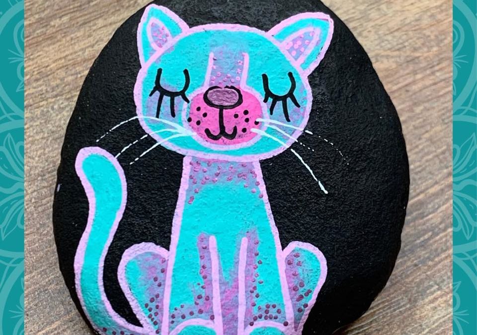 Black Rock , Teal Cat Rock Painting Tutorial