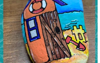 Beachside Birthdays rock painting tutorial