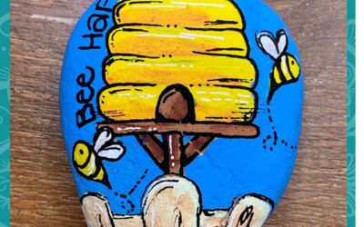 Bee Happy Beehive rock painting tutorial