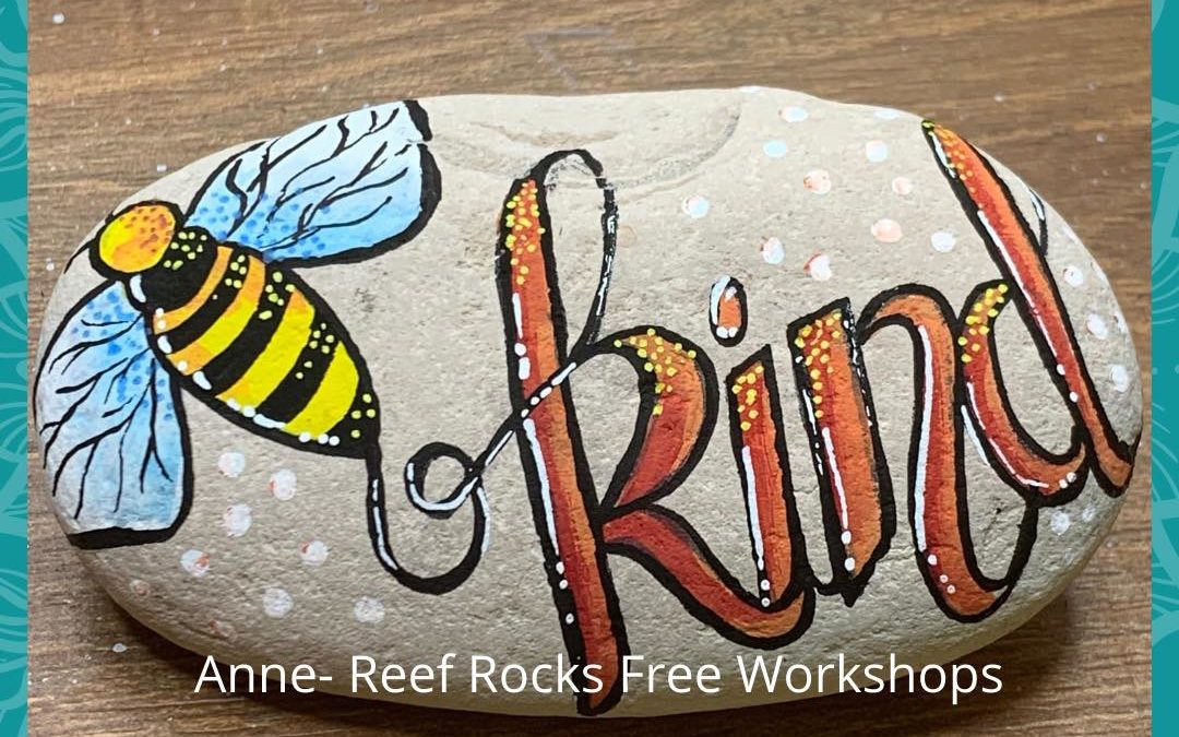 Bee Kind rock painting tutorial