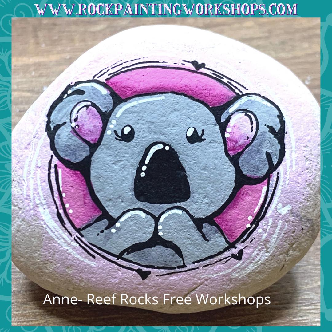 Cute Koala rock painting tutorial