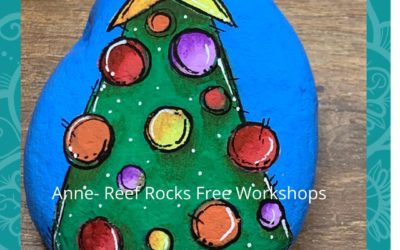 Christmas Tree rock painting tutorial