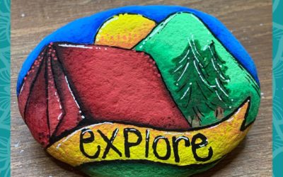 Explore Camping rock painting tutorial