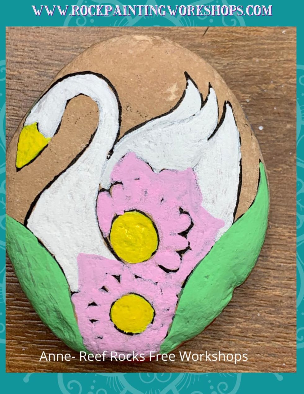 Floral Swan | Rock Painting Workshops