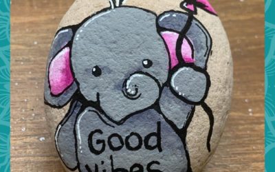 Good Vibes Elephant rock painting tutorials