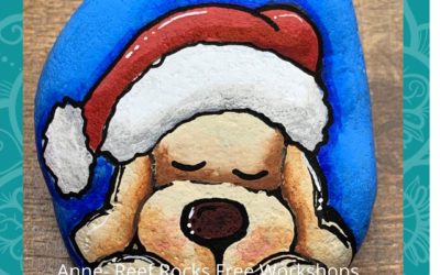 Puppy Santa rock painting tutorial