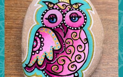 Queen of Owls rock painting tutorials