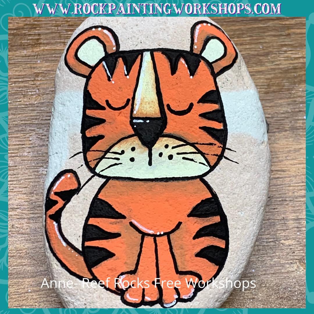 Tiger rock painting tutorial