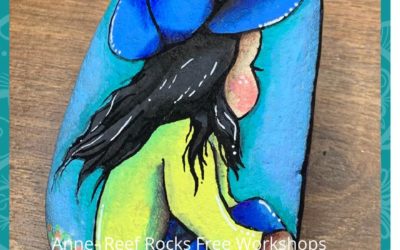 Vintage Girl rock painting tutorial