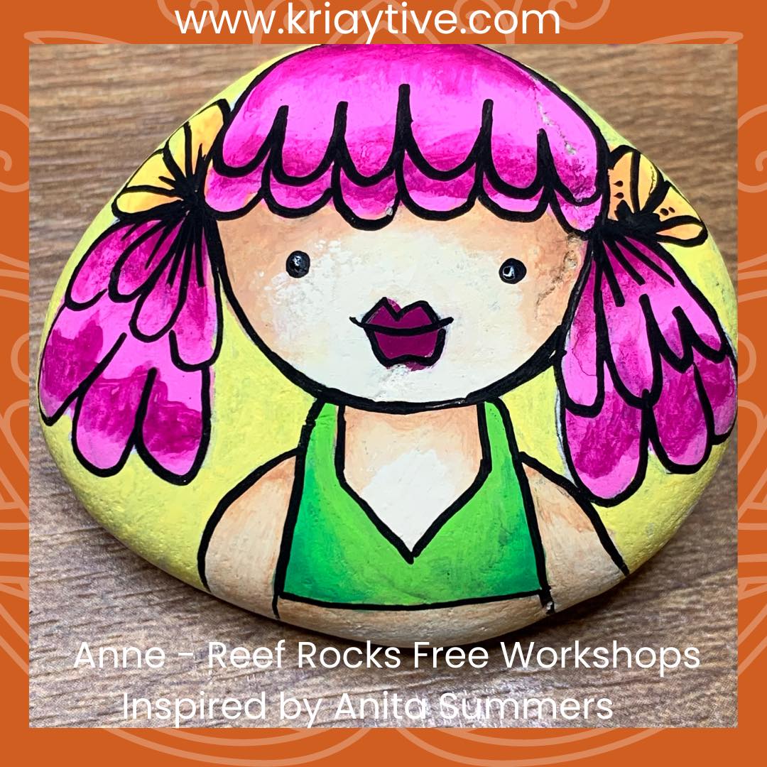 Bright Fun Girls Face | Rock Painting Workshops